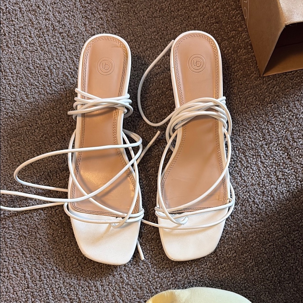 Urban Outfitters White Strappy Heels